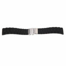 Black Silicon Strap Waterproof Watchband Diving Belt Clasp 20 mm W8H3