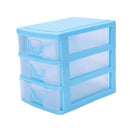 Mini translucent Drawer type plastic Storage Boxï¼ˆBlue 3 Layersï¼‰