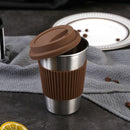 500Ml Travel Coffee Mug Creative With Silicone Lid Stainless Steel Cups And