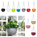 2pcs Plastic Creative Hanging Flower Pot Planter Basket with Chain Home Garden