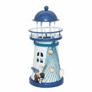 Deco Mediterranean Style Lighthouse Iron Candle LED Light House Decoration