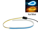 2xFlexible Tube LED Strips Daytime Turn Signal Lights 45cm Deep Blue+Yellow