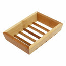 2pcs Wooden Soap Dish Holder Tray Wood color V4S6