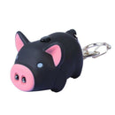 Cute Pig Keyring Keychain LED Light Touching with Sound Car Bag Pendant Cha C4Y1