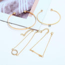 4Pcs/set Textured Bracelet Delicate Women Fashion Bracelet