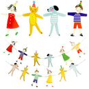 kid hand in hand banner paper garland hanging buntingbirthday party diy decor Gw