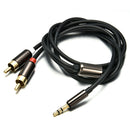 1M 3.5mm Male Jack to 2 RCA Male AUX Stereo Analog Audio Y Adapter Cable Cord H7