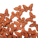 100x 2 Holes Butterfly Wooden Button Sewing Craft Scrapbooking DIY Kids Gift