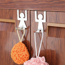 2X Stainless Steel Lovers Shaped Hooks House Hanger Clothes Storage Rack Tool ME
