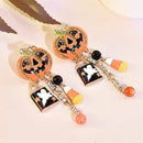 Halloween Party Pumpkin Ghost Pair Ear Stud Dangle Hoop Jewelry Earrings Gifts