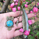 Luminous Night Owl Bookmark Label Read Maker Feather Book Mark Stationery ME