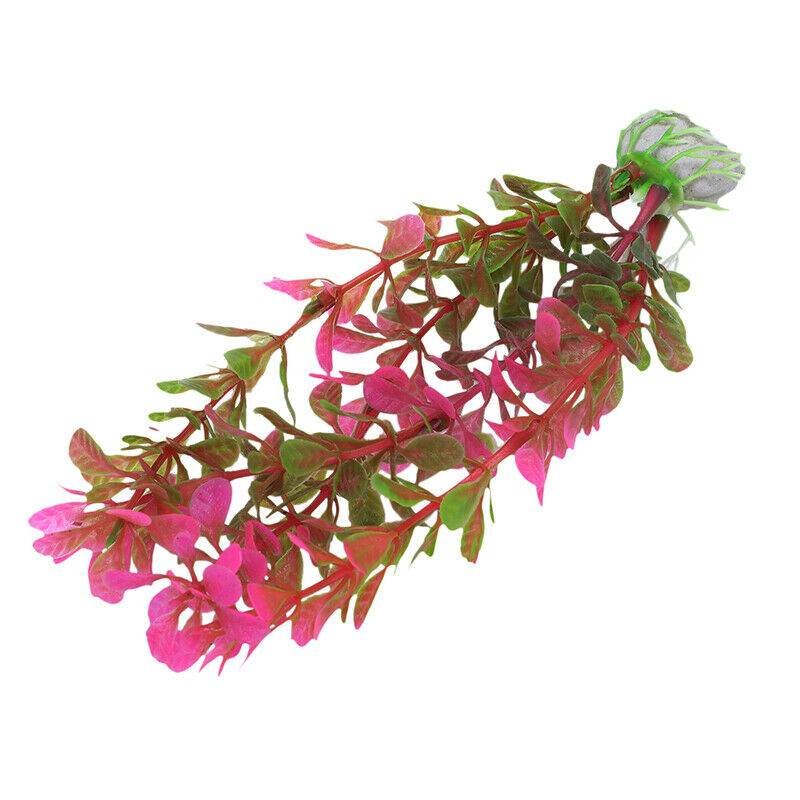 18cm Artificial Plastic Plant Aquarium Decoration - Fuschia P2S4