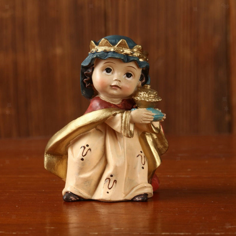 1 Set Statue Nativity Christmas Baby Jesus Manger Miniatures Present Table Deco
