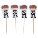 24pcs Sport Element Football Boy Cupcake Toppers Kids Birthday Family PartyBX