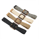 Woven Belt Buckle Fashion Ladies Casual Belt Ladies Dress Straw Belt Black
