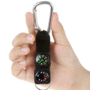 3-in-1 Multifunction Camping Carabiner With Keychain Compass Thermometer Ne
