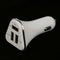 White Universal Fast 5.2 Amp Triple USB Ports Adapter Car Charger with Led