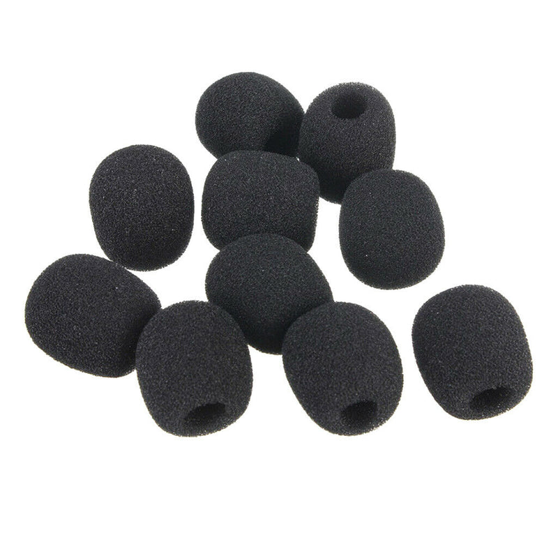 10 X Black Sponge Microphone Cover Mic Cover Lavalier Lapel Microphone