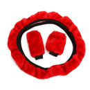 3Pcs/set Winter Soft Warm Plush Car Steering Wheel Cover Handbrake Cover -OZ
