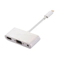 2 In1 Hub USB C Type C to HDMI VGA Adapter for HDTV Projector White