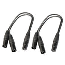 2 Pack of 3 Pin XLR Splitter Cable, Female to 2 Male XLR Y Cable - 1Ft