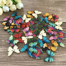50pcs/set Wood Butterfly Handmade 2 Holes Wood Buttons Sewing Scrapbooking DIY