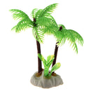 Fish Tank Emulational Mini Coconut Tree Water Plants Decor w Ceramic Base R5F2