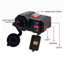 Waterproof Dual USB Motorcycle Cigarette Lighter Socket Outlet Scooter ATV