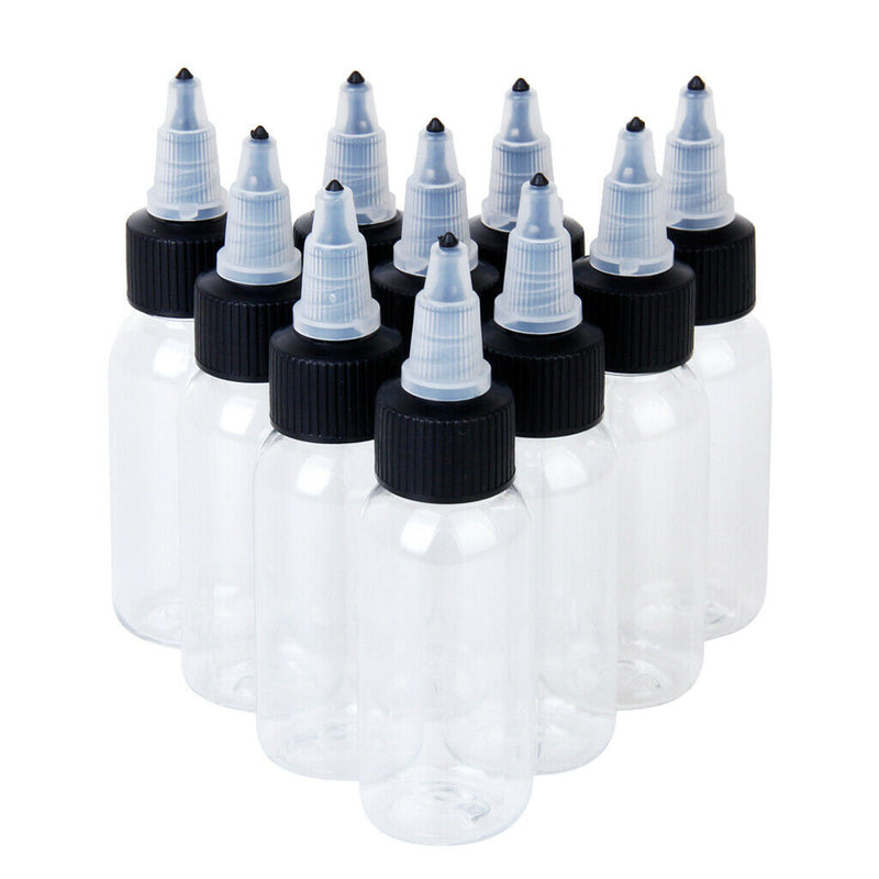 10x Empty  Bottles W/ Twist Cap for Shampoo Paint Green Soap 30ml