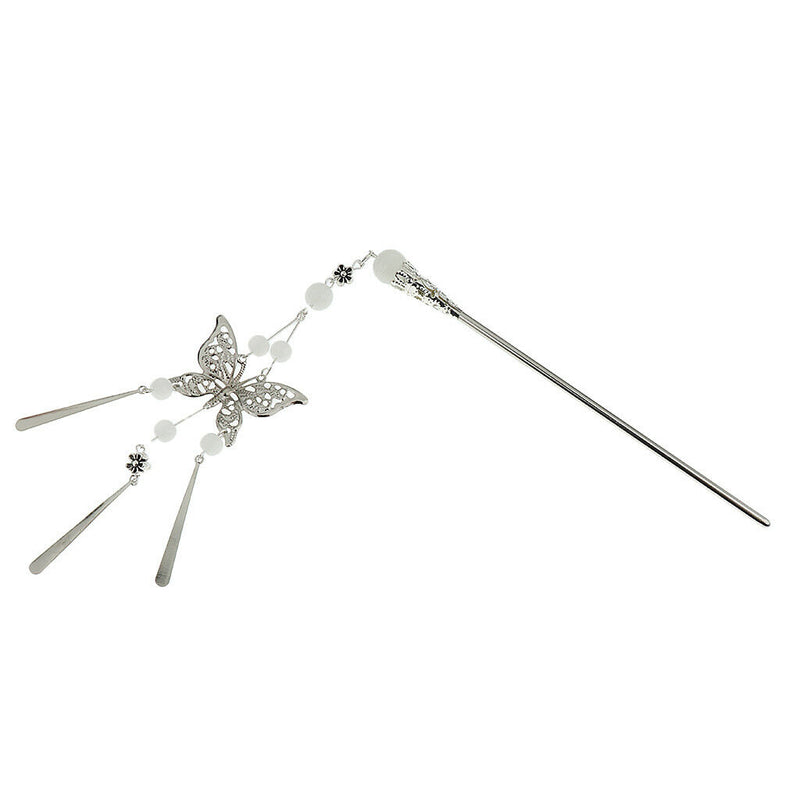 Butterfly Hair Sticks Bride Headdress Tassel Hairclips Headwear Hairpins