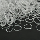 Hot 500pcs Hair Tie Band Ponytail Holder Elastic Rubber Clear White Women Girls