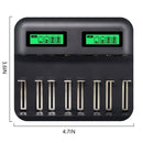 8-Slot LCD Display USB Battery Charger for AA AAA C/D Rechargeable Battery