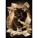 5D DIY Full Drill Diamond Painting Money Cat Cross Stitch Embroidery Mosaic