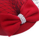 Women's Fascinators Hat Pillbox Hat Cocktail Party Hat with Dot Veil Bowkno
