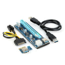 USB 3.0 PCI-E Express 1x To 16x GPU Extender Riser Card Adapter Power Cable nic