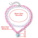 2Pcs/set Multilayer Heart Pendant Acrylic Necklace Clavicle Choker Women Jew Gw