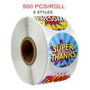 500pcs 6 Designs Flower Thank You Stickers kids Party Handmade LabelsSEAU