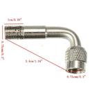 2x CAR MOTORBIKE TYRE VALVE EXTENSION ADAPTOR 90 DEGREE ANGLE SILVE SE