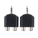2Pcs 3.5mm to dual 2 RCA female male jack audio adapter conver.ES