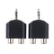 2Pcs 3.5mm to dual 2 RCA female male jack audio adapter conver.ES