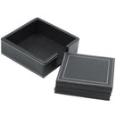 Black PU Leather Drink Coasters Set of 6 Glass Mug Cup Mats Pats Table Plac E7I2