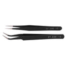 Nail Art Rhinestones Eyelashes Extension Straight & Curved Tweezers Tool Se