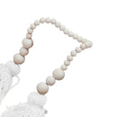 Ball Pendant with Wooden Beads Kids Baby Nursery Hanging Decor White