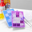 Silicone Ice Cube Tray with Lid 15 Cubes Storing Freezing block Food,Ice Mould