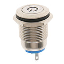 2 Pcs Colorfast 16mm 12V Waterproof LED Metal Indicator Blue Signal Light