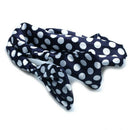 Lady Hair Head Band Wrap Scarf Headband Navy Blue Polka Dots Hot