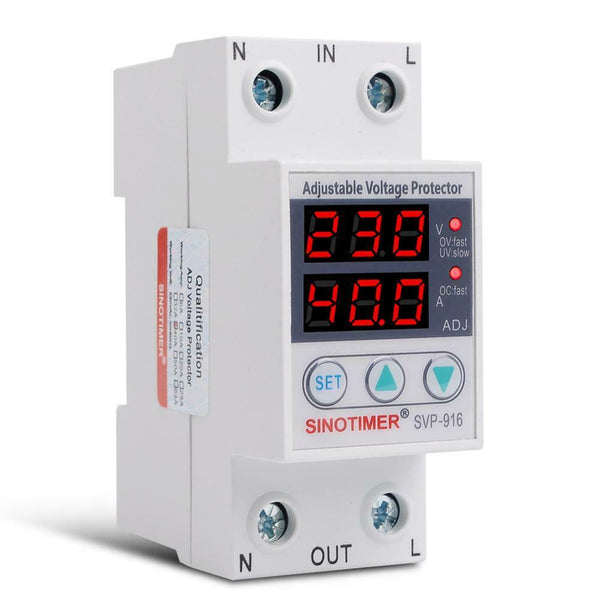 SVP-916 Adjustable Voltage Surge Protector Limit Current Protection (40A)