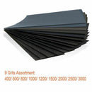 72Pcs 400 to 3000 Grit Wet Dry Sandpaper Assortment 9 x 3.6 Inches for Auto