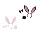 2 Sets Kids Pink Black Cute Bunny Costume Headband Tail Necktie Fancy Dress