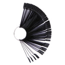 50pcs False Nail Art Polish Practice Tips Salon Display Stick Card (Black)